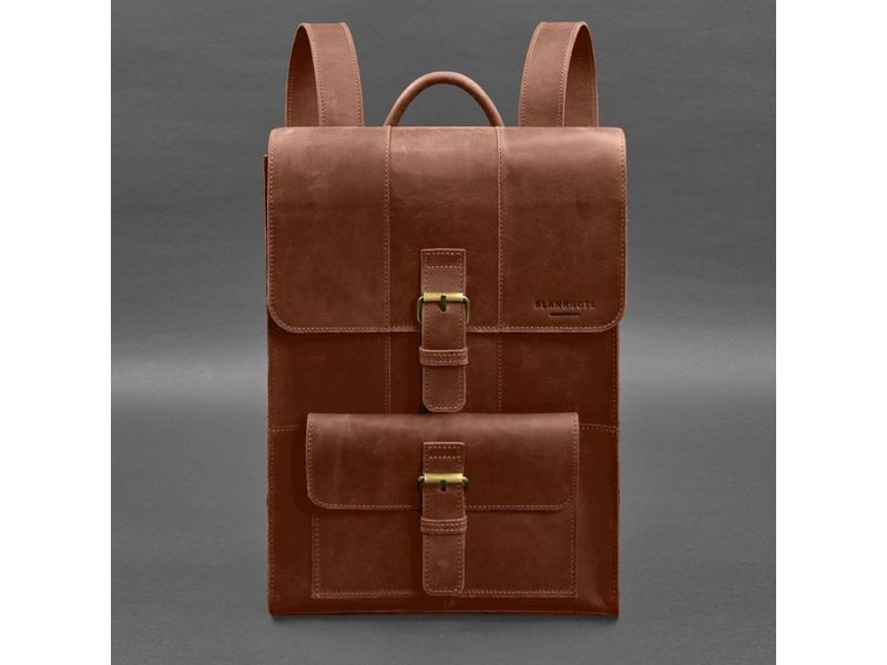 Кожаный рюкзак Brit свето-коричневый Crazy Horse, фото 4