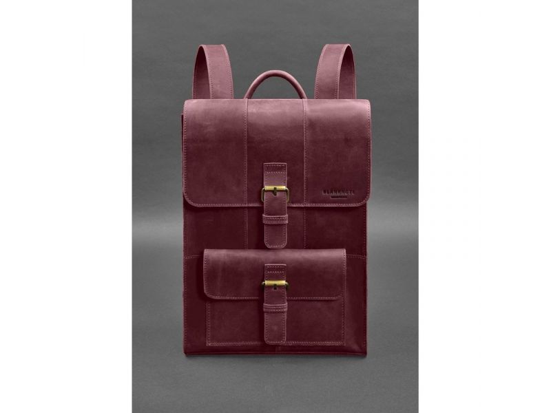 Кожаный рюкзак Brit бордовый Crazy Horse, фото 1