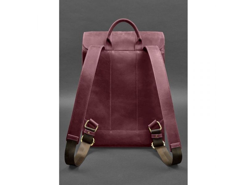 Кожаный рюкзак Brit бордовый Crazy Horse, фото 3
