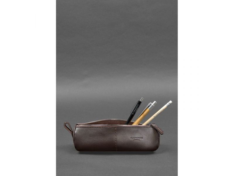 Кожаный пенал-несессер (футляр для очков) 4.0 Темно-коричневый, фото 2