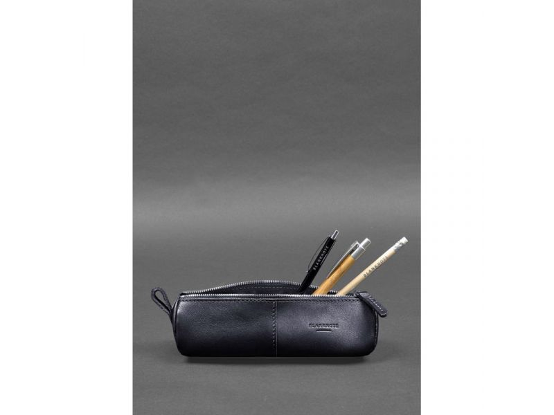 Кожаный пенал-несессер (футляр для очков) 4.0 Темно-синий, фото 2