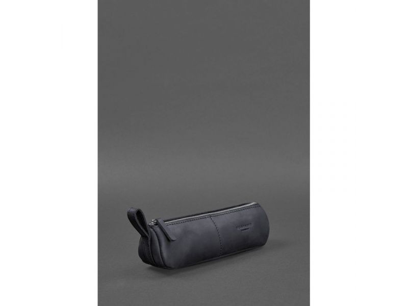 Кожаный пенал-несессер (футляр для очков) 4.0 Темно-синий Crazy Horse, фото 3