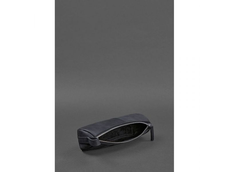 Кожаный пенал-несессер (футляр для очков) 4.0 Темно-синий Crazy Horse, фото 5