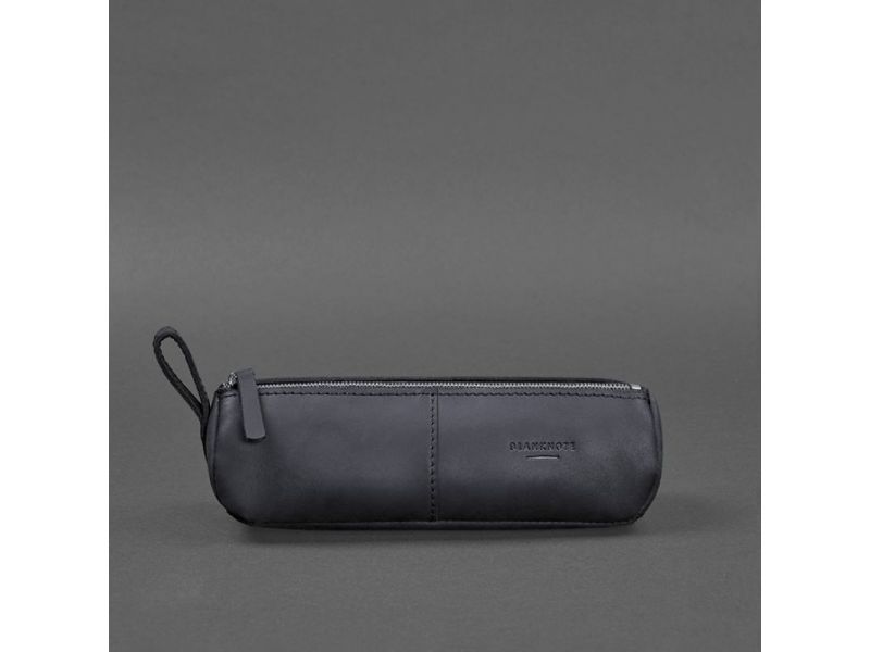 Кожаный пенал-несессер (футляр для очков) 4.0 Темно-синий Crazy Horse, фото 6