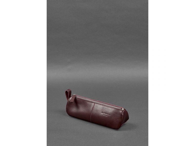 Кожаный пенал-несессер (футляр для очков) 4.0 Бордовый, фото 4