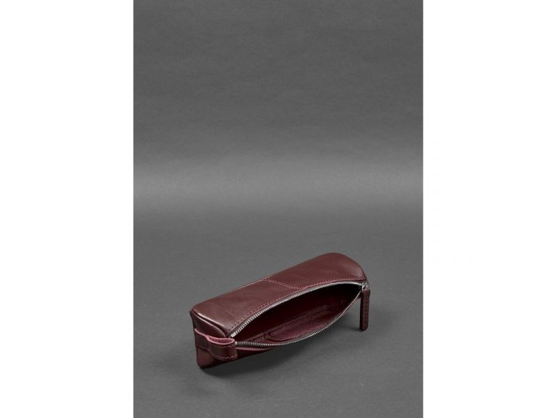 Кожаный пенал-несессер (футляр для очков) 4.0 Бордовый, фото 5