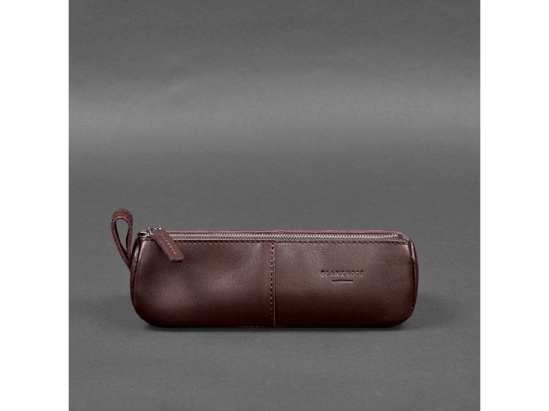 Кожаный пенал-несессер (футляр для очков) 4.0 Бордовый, фото 6