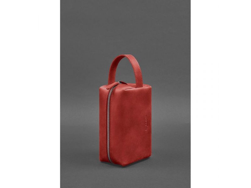 Кожаная косметичка-несессер 5.0 Коралл Crazy Horse, фото 4