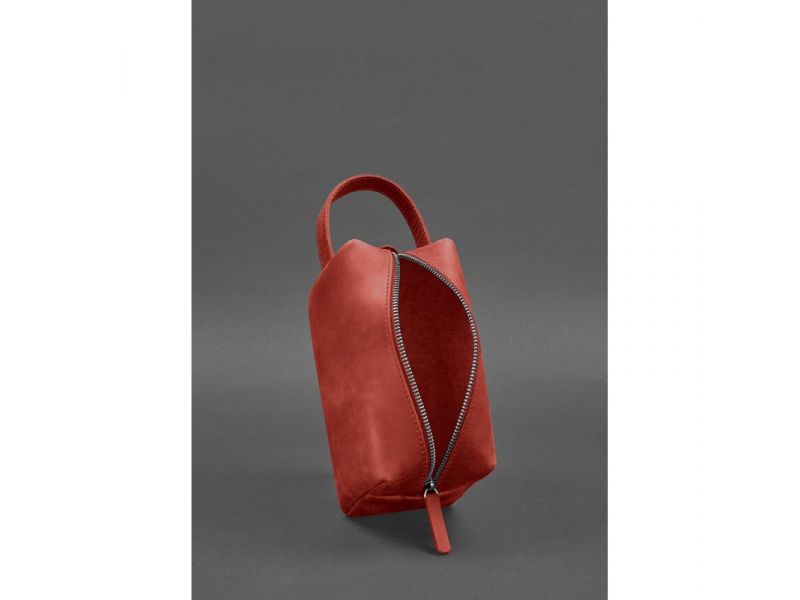 Кожаная косметичка-несессер 5.0 Коралл Crazy Horse, фото 5