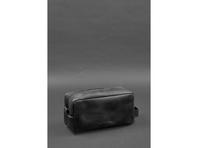Кожаная косметичка-несессер 6.0 черный Crazy Horse, фото 3