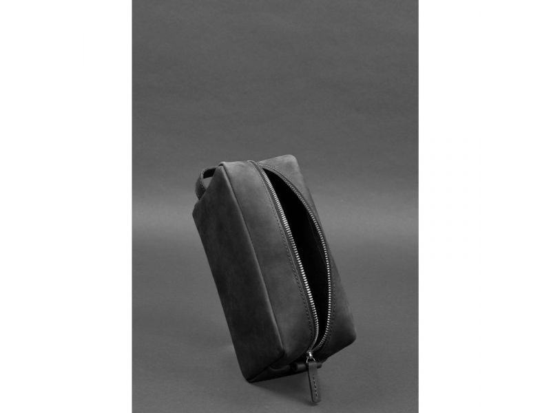 Кожаная косметичка-несессер 6.0 черный Crazy Horse, фото 5