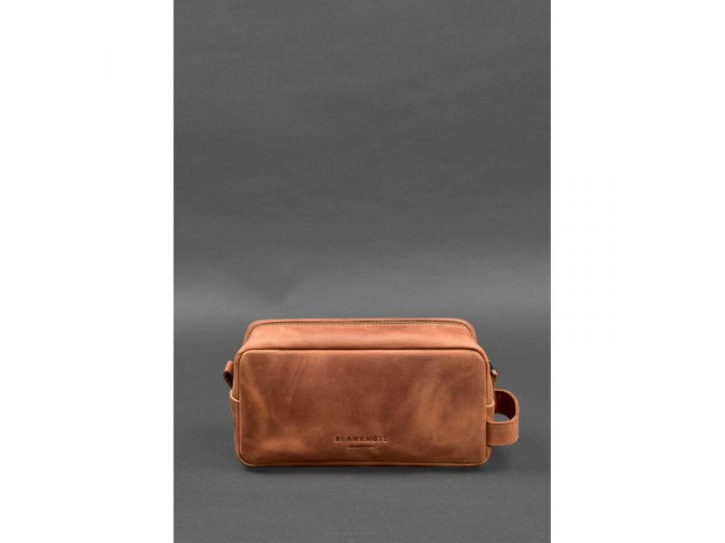 Кожаная косметичка-несессер 6.0 светло-коричневый Crazy Horse, фото 1