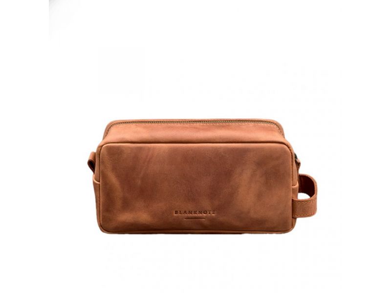 Кожаная косметичка-несессер 6.0 светло-коричневый Crazy Horse, фото 7