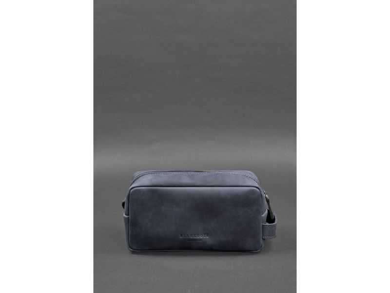 Кожаная косметичка-несессер 6.0 синий Crazy Horse, фото 1