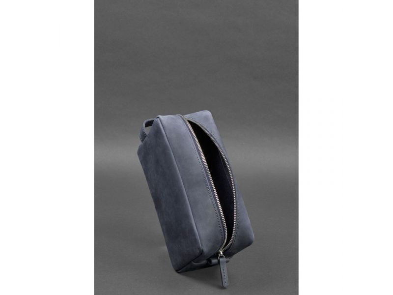 Кожаная косметичка-несессер 6.0 синий Crazy Horse, фото 5