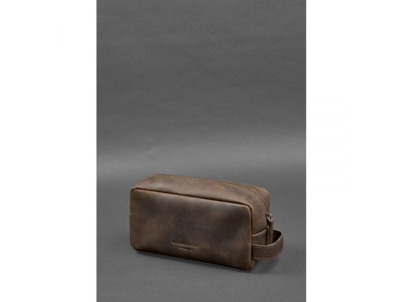 Кожаная косметичка-несессер 6.0 темно-коричневый Crazy Horse, фото 2