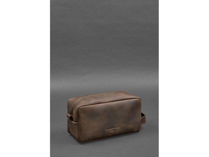 Кожаная косметичка-несессер 6.0 темно-коричневый Crazy Horse, фото 3