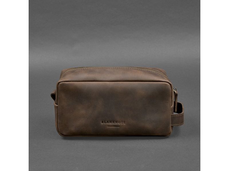 Кожаная косметичка-несессер 6.0 темно-коричневый Crazy Horse, фото 6