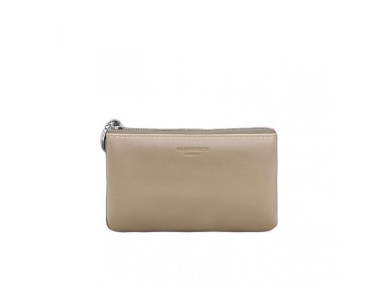 Кожаная монетница / мини-косметичка 3.0 светло-бежевая краст, фото 4