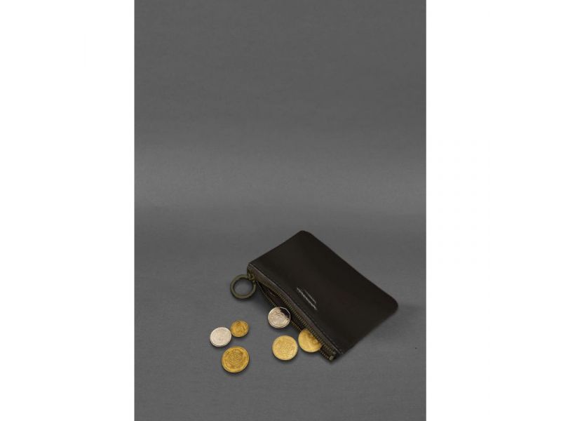 Кожаная монетница / мини-косметичка 3.0 темно-коричневая краст, фото 2