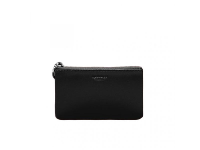 Кожаная монетница / мини-косметичка 3.0 черная краст, фото 4