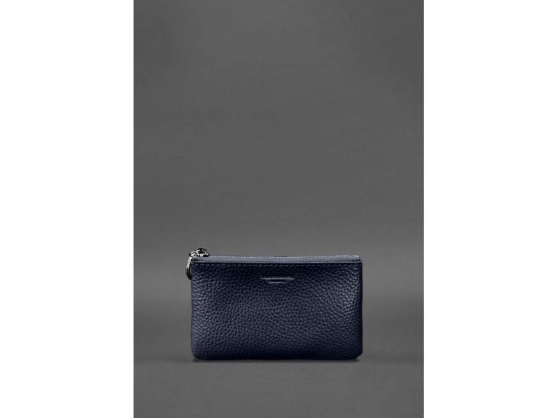 Кожаная монетница / мини-косметичка 3.0 синяя флотар, фото 1