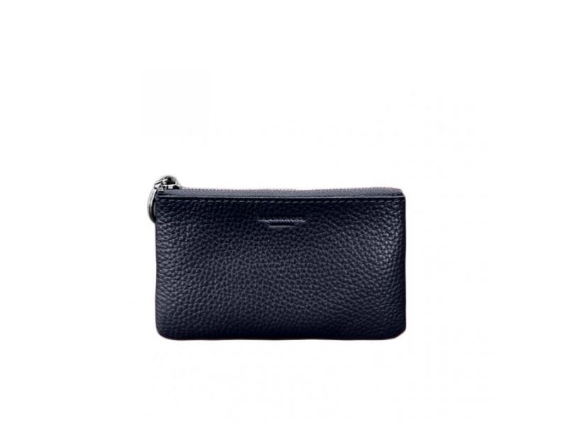 Кожаная монетница / мини-косметичка 3.0 синяя флотар, фото 4