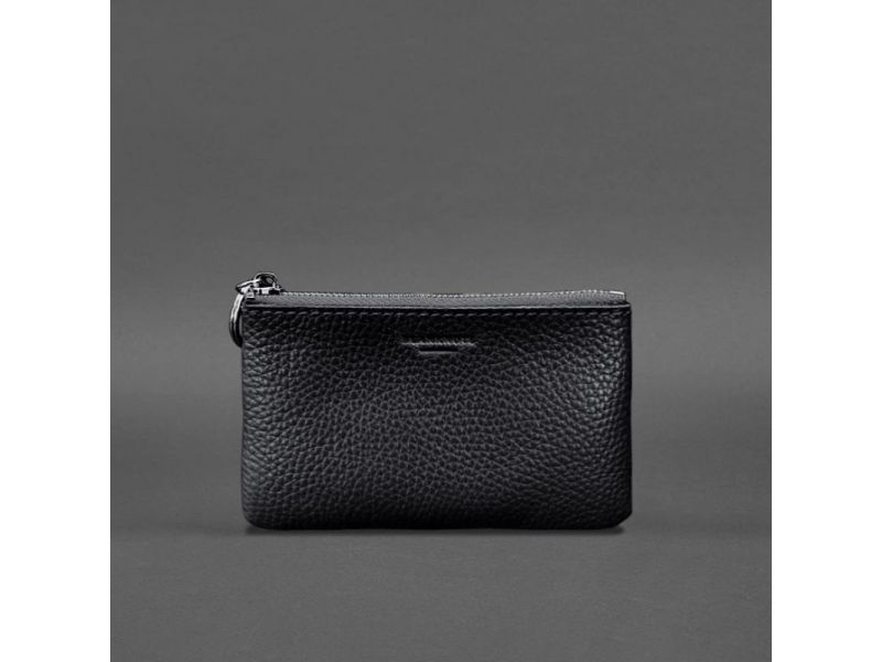 Кожаная монетница / мини-косметичка 3.0 черная флотар, фото 3