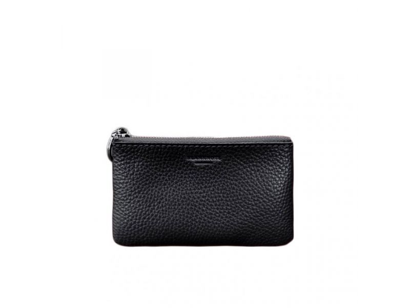 Кожаная монетница / мини-косметичка 3.0 черная флотар, фото 4