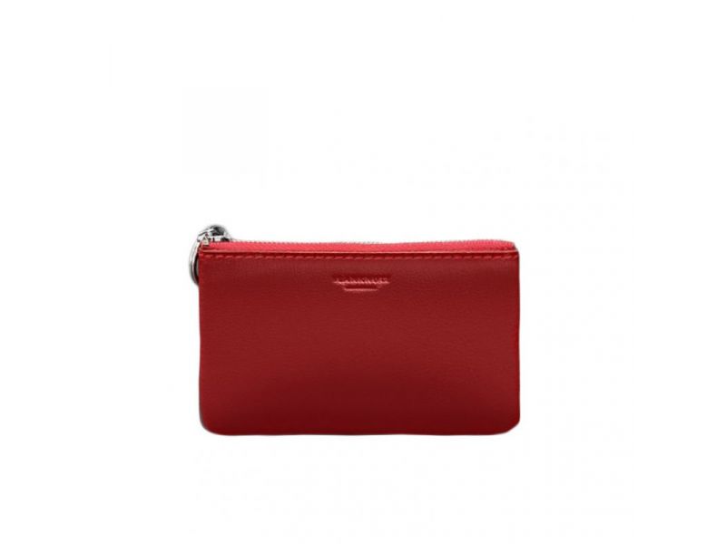 Кожаная монетница / мини-косметичка 3.0 красная краст, фото 4
