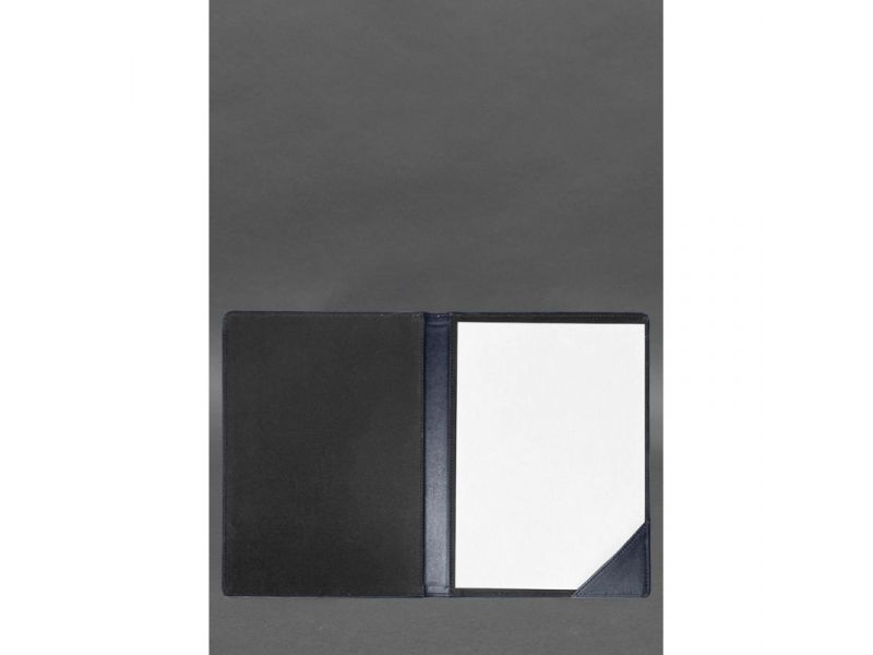 Кожаная папка для документов на подпись темно-синяя, фото 2