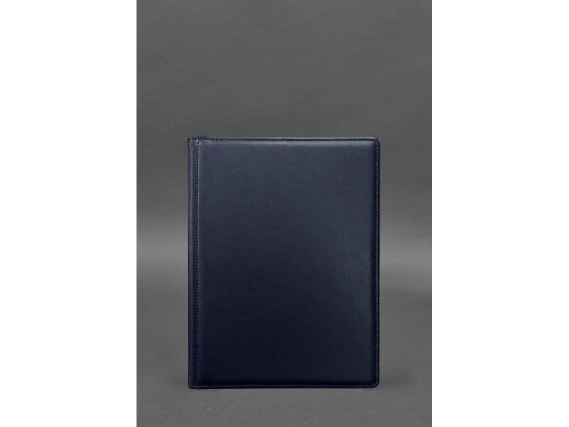 Кожаная папка для документов на подпись темно-синяя, фото 1