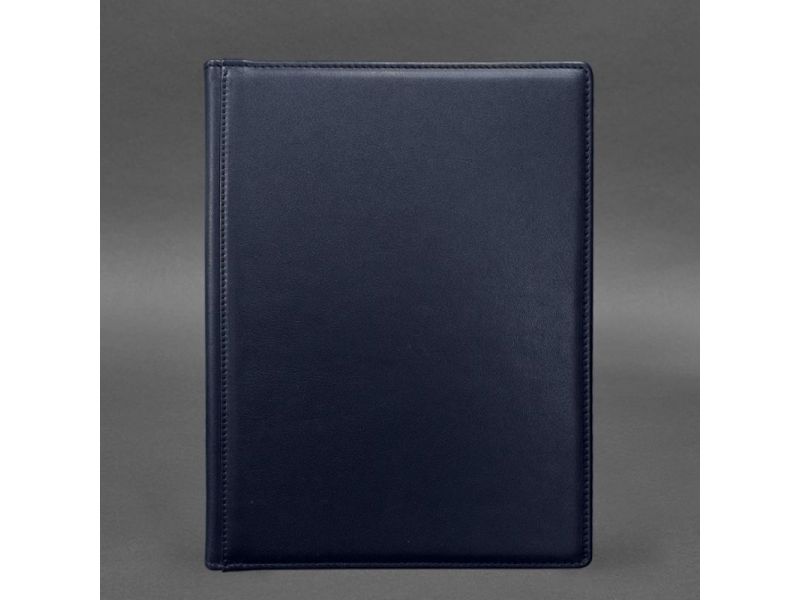 Кожаная папка для документов на подпись темно-синяя, фото 4