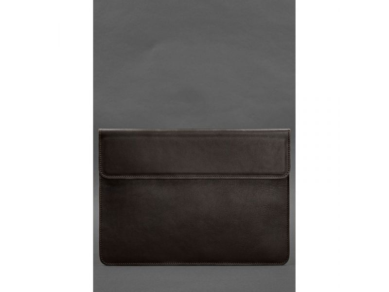 Кожаный чехол-конверт на магнитах для ноутбука Универсальный Темно-коричневый, фото 1