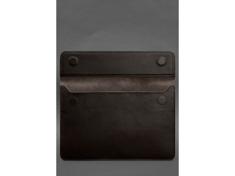 Кожаный чехол-конверт на магнитах для ноутбука Универсальный Темно-коричневый, фото 2