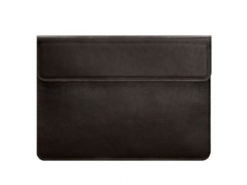 Кожаный чехол-конверт на магнитах для ноутбука Универсальный Темно-коричневый, фото 5