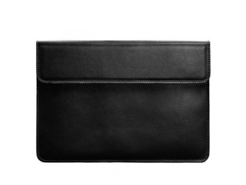 Кожаный чехол-конверт на магнитах для ноутбука Универсальный Черный, фото 5