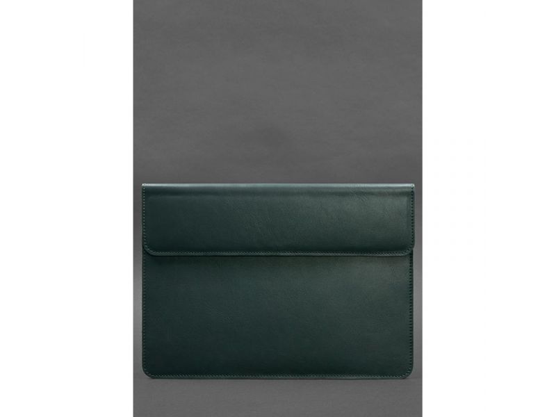 Кожаный чехол-конверт на магнитах для ноутбука Универсальный Зеленый, фото 1