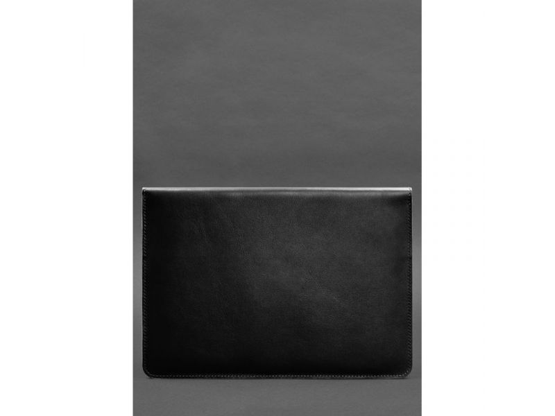 Кожаный чехол-конверт на магнитах для ноутбука Универсальный Черный, фото 3