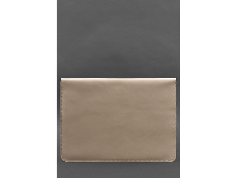 Кожаный чехол-конверт на магнитах для ноутбука Универсальный Светло-бежевый, фото 3