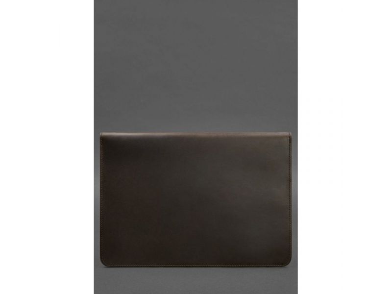 Кожаный чехол-конверт на магнитах для ноутбука Универсальный Темно-коричневый Crazy Horse, фото 3