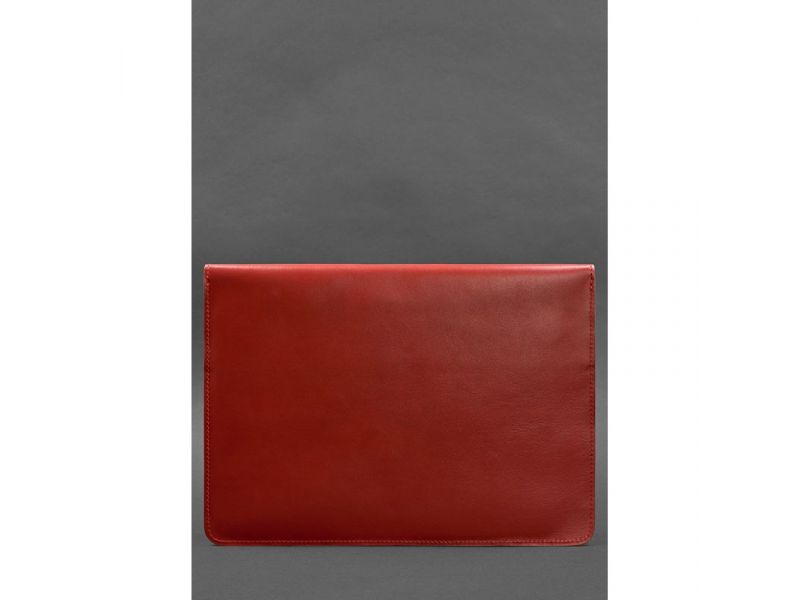 Кожаный чехол-конверт на магнитах для ноутбука Универсальный Красный, фото 3