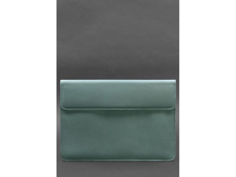 Кожаный чехол-конверт на магнитах для ноутбука Универсальный Бирюзовый, фото 1