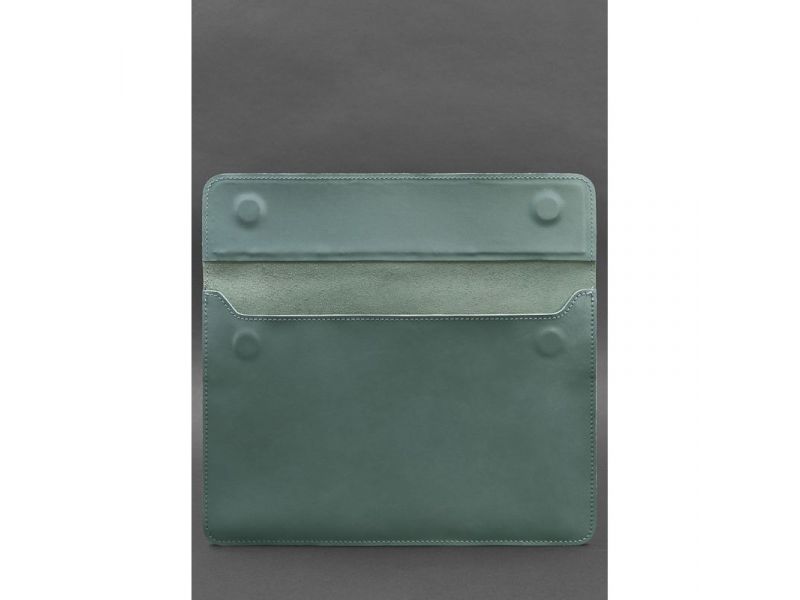 Кожаный чехол-конверт на магнитах для ноутбука Универсальный Бирюзовый, фото 2