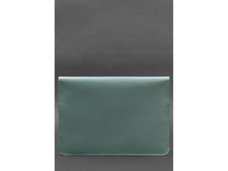 Кожаный чехол-конверт на магнитах для ноутбука Универсальный Бирюзовый, фото 3