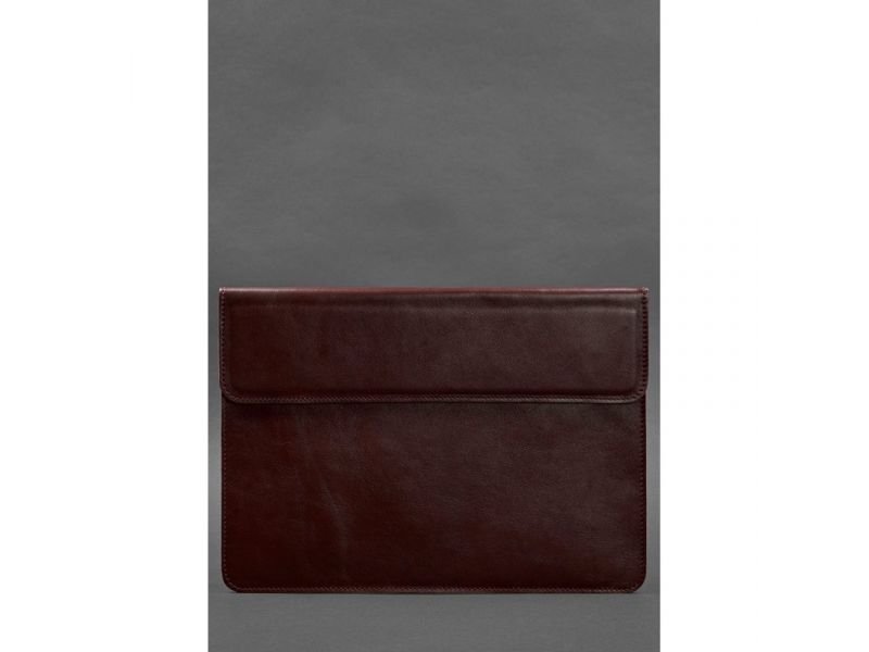 Кожаный чехол-конверт на магнитах для ноутбука Универсальный Бордовый, фото 1