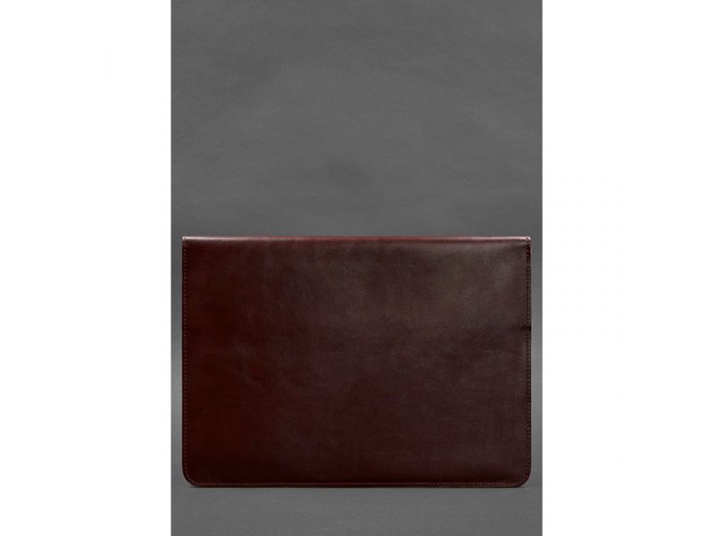 Кожаный чехол-конверт на магнитах для ноутбука Универсальный Бордовый, фото 3