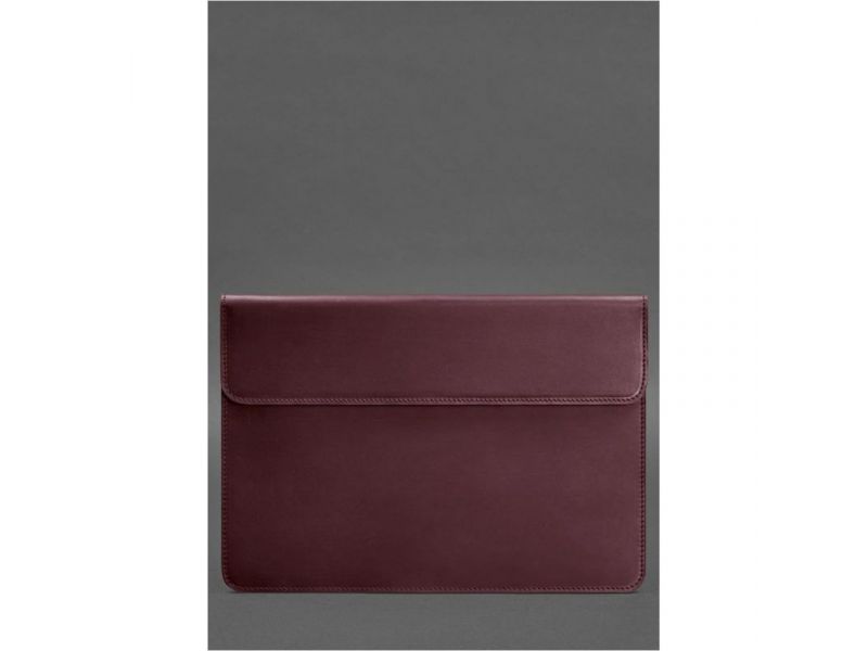 Кожаный чехол-конверт на магнитах для ноутбука Универсальный Бордовый Crazy Horse, фото 1