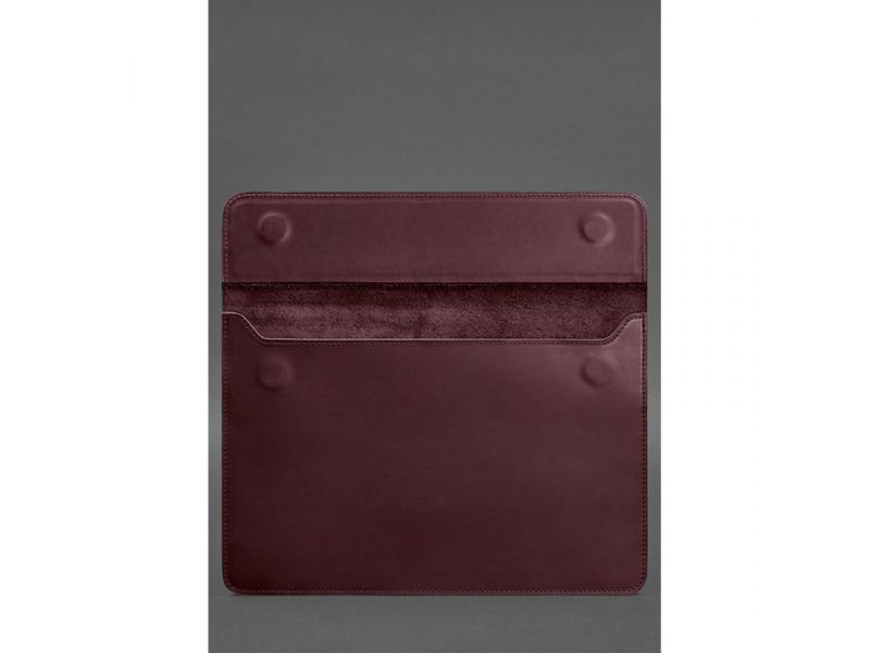 Кожаный чехол-конверт на магнитах для ноутбука Универсальный Бордовый Crazy Horse, фото 2