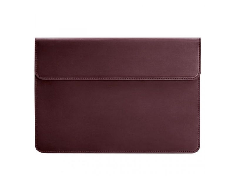Кожаный чехол-конверт на магнитах для ноутбука Универсальный Бордовый Crazy Horse, фото 5